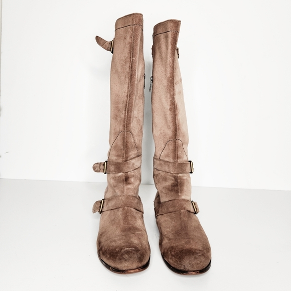Ugg Cydnee Tall Knee High Moto Boots in Fawn Tan Suede Leather Women's Size 9 - Picture 11 of 11
